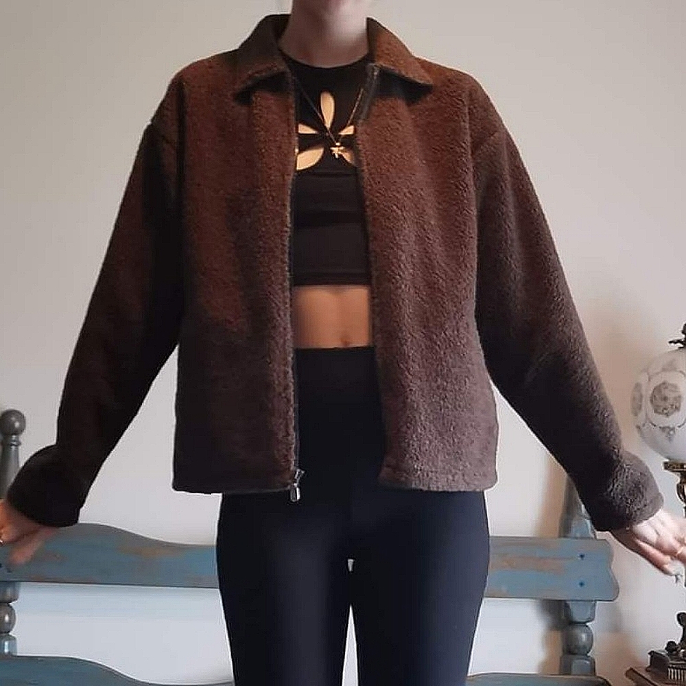 Vintage teddy sherpa brown jacket coat